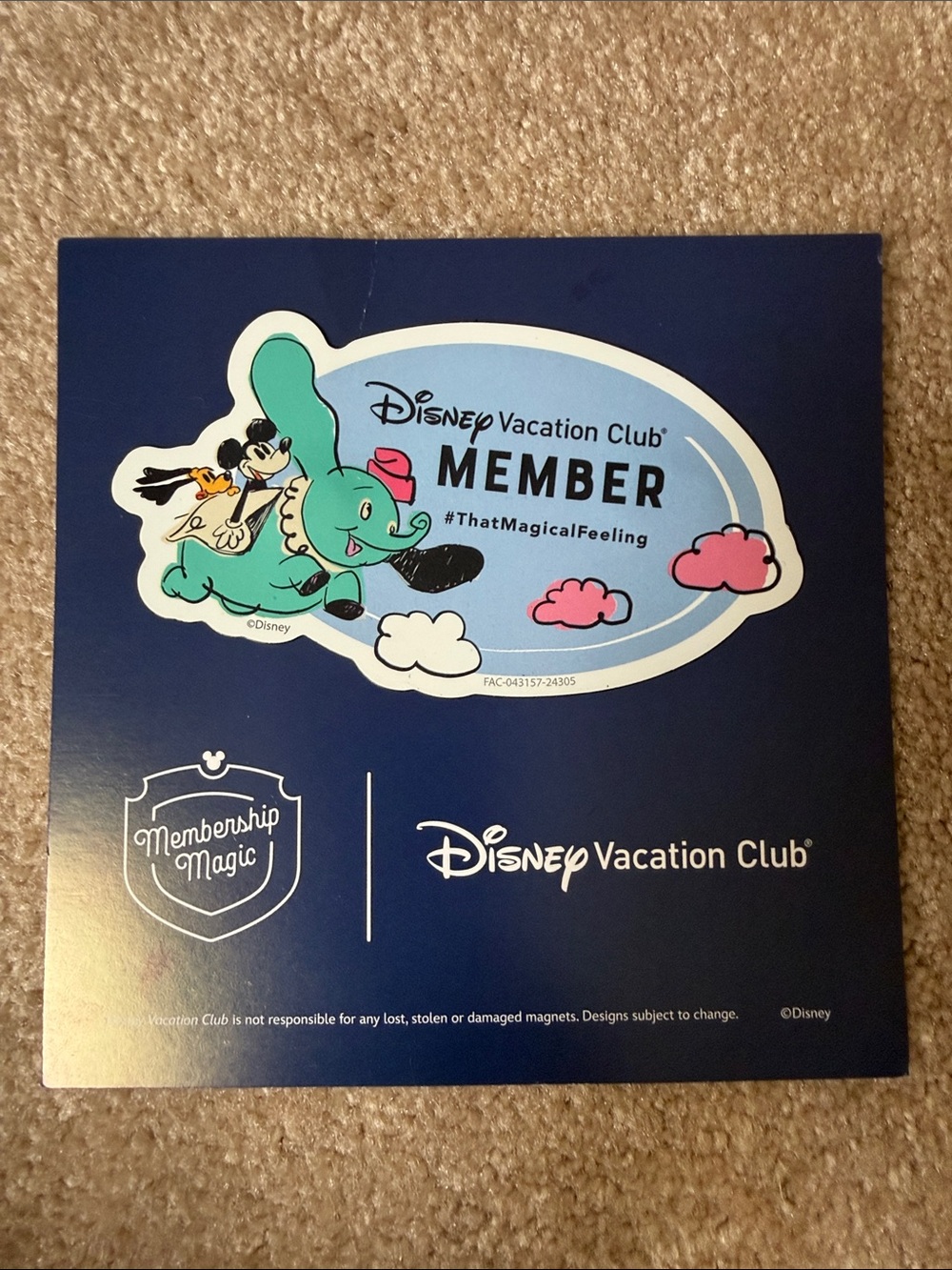 Disney Vacation Club MEMBER magnet with dumbo
